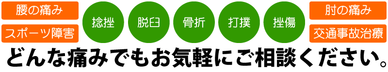 どんな痛みでもお気軽にご相談ください。